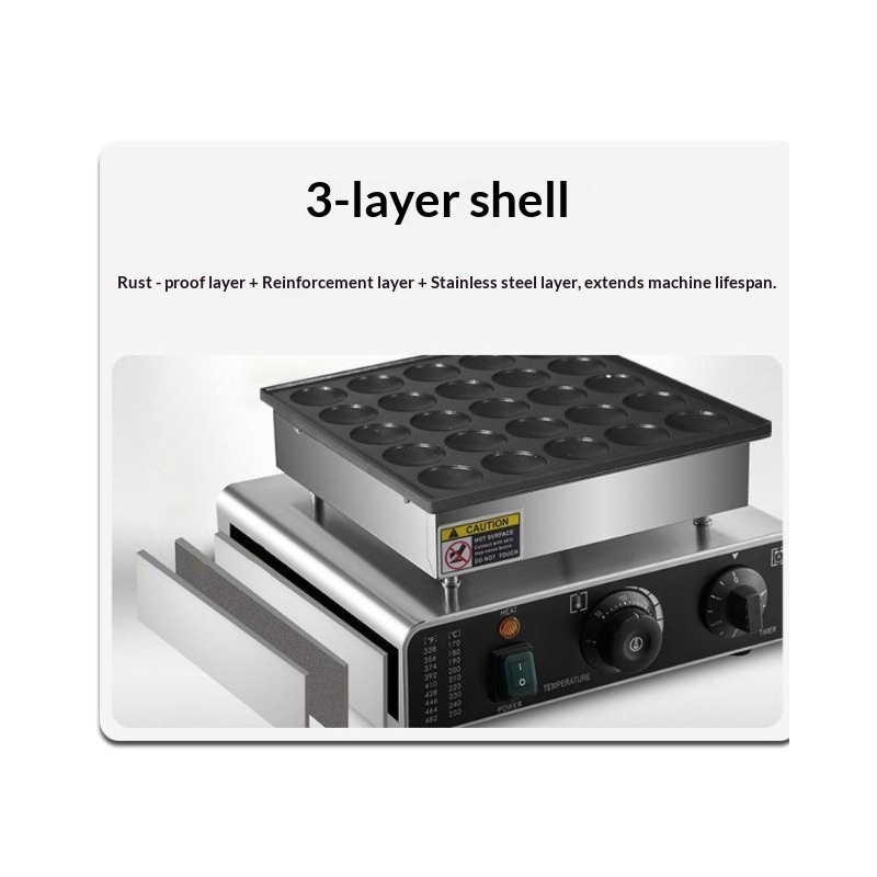Food Snacks Making Machine - Elektrischer Pfannkuchenbäcker mit Antihaftbeschichtung, Einstellbarer Temperatur