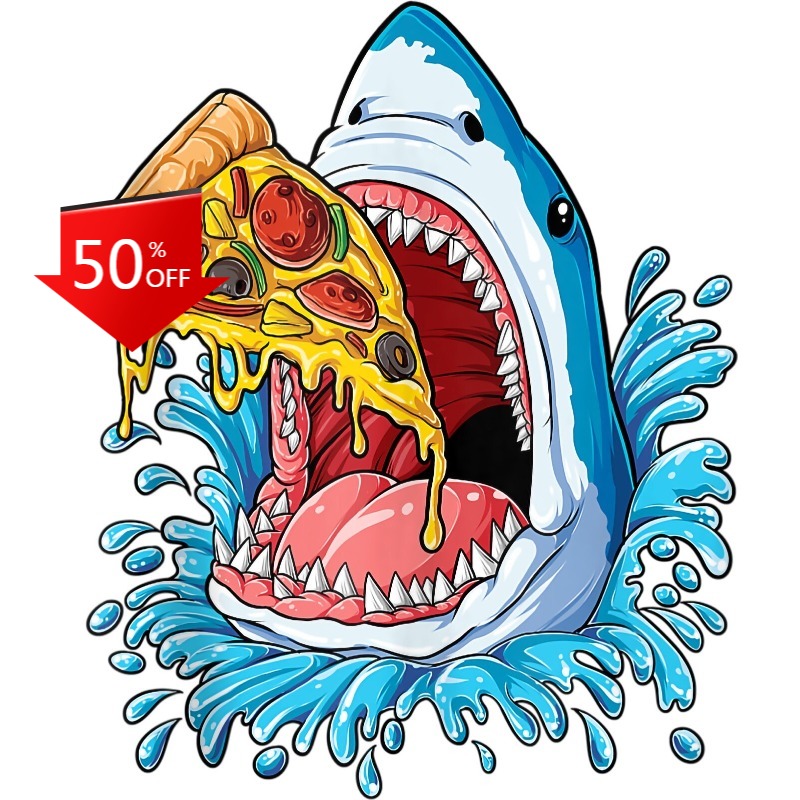 Hai-Essen-Pizza-Aufkleber: Car – Food Snacks To Eat Bewertung und Preis